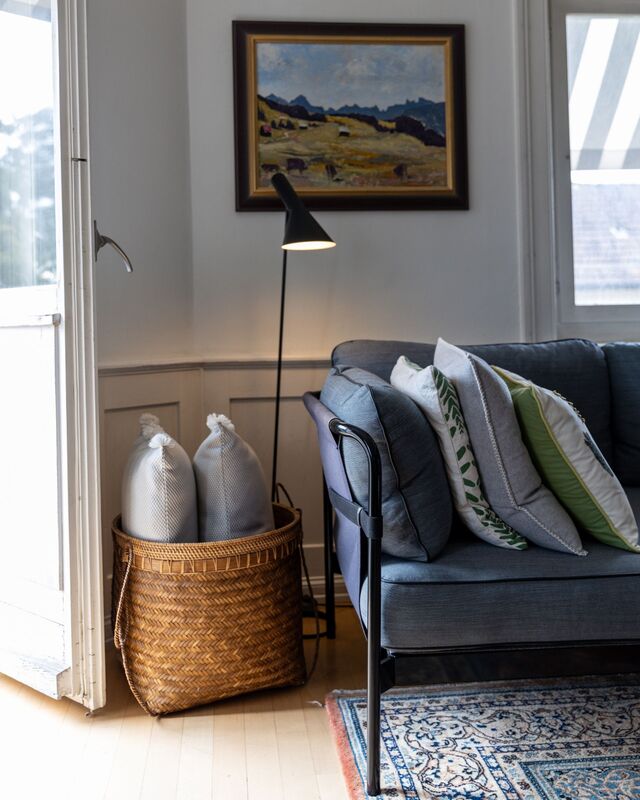 Mood Homestory Architekt Dominic Schmid  Sofa Hay Leuchte Louis Poulsen AJ