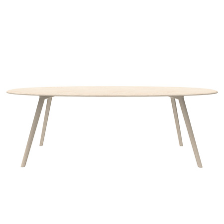 Objekte unserer Tage Tisch 'Meyer'  Oval - 220 x 115 cm,  Esche gewachst weiss pigmentiert