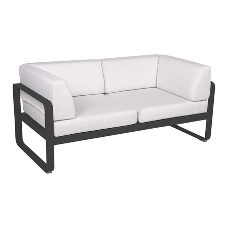 Fermob 2-Sitzer Club-Sofa 'Bellevie'  Lakritze / Schwarz 42,  Grauweiss 81