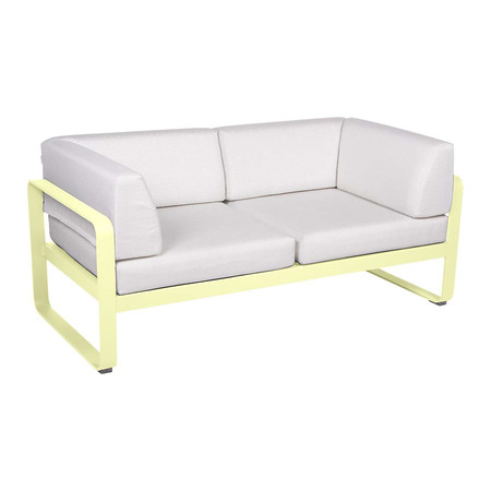 Fermob 2-Sitzer Club-Sofa 'Bellevie'  Zitronensorbet A6	,  Grauweiss 81