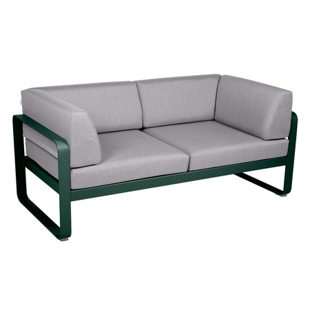 Fermob 2-Sitzer Club-Sofa 'Bellevie'  Zederngrün 02,  Flanellgrau 79