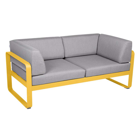 Fermob 2-Sitzer Club-Sofa 'Bellevie'  Honig 73,  Flanellgrau 79