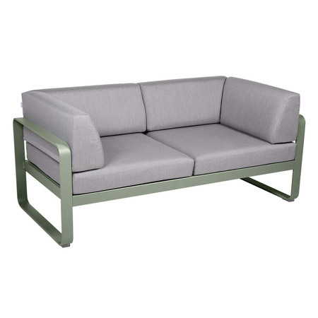 Fermob 2-Sitzer Club-Sofa 'Bellevie'  Kaktus 82,  Flanellgrau 79