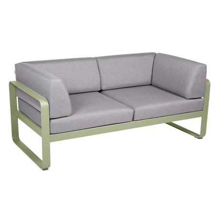 Fermob 2-Sitzer Club-Sofa 'Bellevie'  Lindgrün 65,  Flanellgrau 79