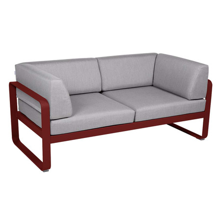 Fermob 2-Sitzer Club-Sofa 'Bellevie'  Chili 43,  Flanellgrau 79
