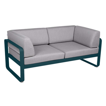 Fermob 2-Sitzer Club-Sofa 'Bellevie'  Acapulcoblau 21,  Flanellgrau 79