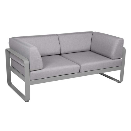 Fermob 2-Sitzer Club-Sofa 'Bellevie'  Metallgrau / Silber 38,  Flanellgrau 79