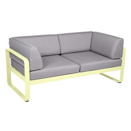 Fermob 2-Sitzer Club-Sofa 'Bellevie'  Zitronensorbet A6	,  Flanellgrau 79