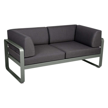 Fermob 2-Sitzer Club-Sofa 'Bellevie'  Rosmarin 48,  Graphitgrau A3