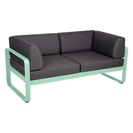 Fermob 2-Sitzer Club-Sofa 'Bellevie'  Opalgrün 83,  Graphitgrau A3