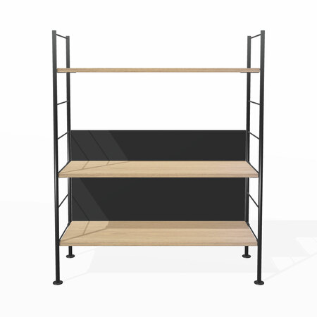 Richard Lampert  Hirche Regal DHS 10 / Basis 01 / H: 1015 / B: 800 Eiche Natur, Schwarz - RAL 9005, Schwarz - RAL 9005