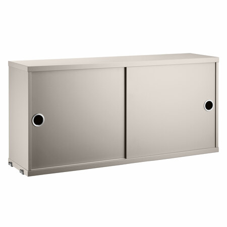 String Furniture Cabinet with Sliding Doors Beige, B: 78 cm, T: 20 cm