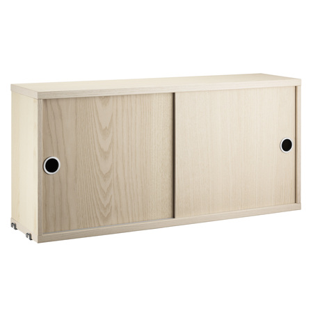 String Furniture Cabinet with Sliding Doors Esche, B: 78 cm, T: 20 cm