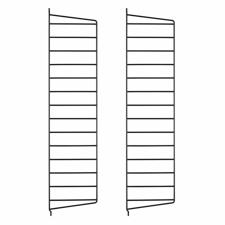 String Furniture Wall Panels / Pack 2 Schwarz, H: 75 cm, T: 20 cm