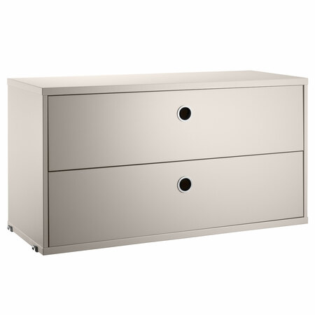 String Furniture Cabinet with Drawers Beige, B: 78 cm, T: 30 cm