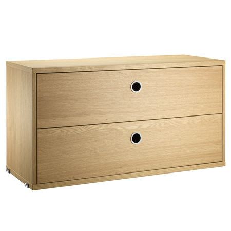 String Furniture Cabinet with Drawers Eiche, B: 78 cm, T: 30 cm