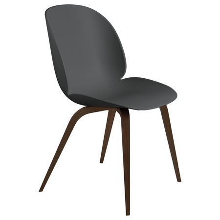 Gubi  Stuhl 'Beetle Dining' Smoked Oak Matt Lacquered, Black, Kunststoffgleiter