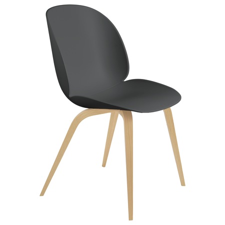 Gubi  Stuhl 'Beetle Dining' Oak Semi Matt Lacquered, Black, Kunststoffgleiter