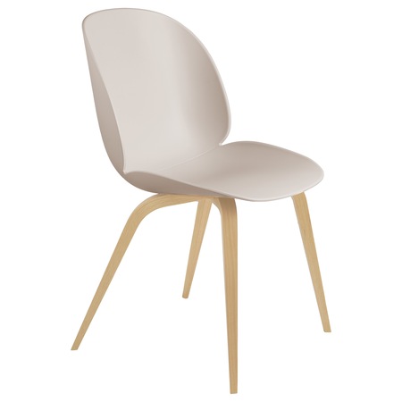 Gubi  Stuhl 'Beetle Dining' Oak Semi Matt Lacquered, New Beige, Kunststoffgleiter