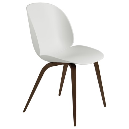 Gubi  Stuhl 'Beetle Dining' Smoked Oak Matt Lacquered, Alabaster White, Kunststoffgleiter