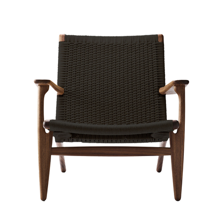 Carl Hansen & Søn Sessel 'CH25' Walnuss geölt, Papierkordel Schwarz