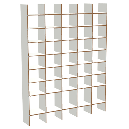 Nils Holger Moormann FNP - H: 223 cm - schmale Fächer - tief MDF weiss, B: 174.6 cm