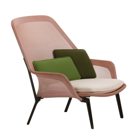 Vitra Slow Chair  Rot-Crème, Aluminiumguss pulverbeschichtet chocolate