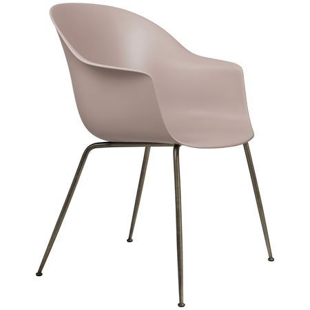 Gubi Stuhl 'Bat' Conic - Ungepolstert Antique Brass, Sweet Pink, Plastikgleiter