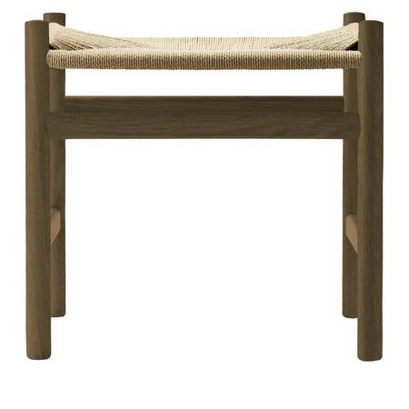 Carl Hansen & Søn Hocker 'CH53' Eiche rauchfarbiges Öl, Papierkordel Natur, H: 39 cm