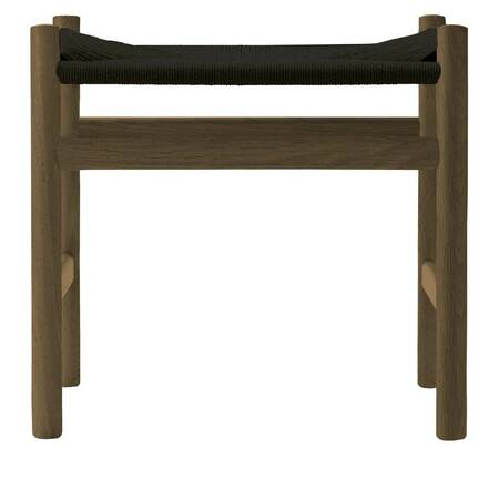 Carl Hansen & Søn Hocker 'CH53' Eiche rauchfarbiges Öl, Papierkordel Schwarz, H: 39 cm
