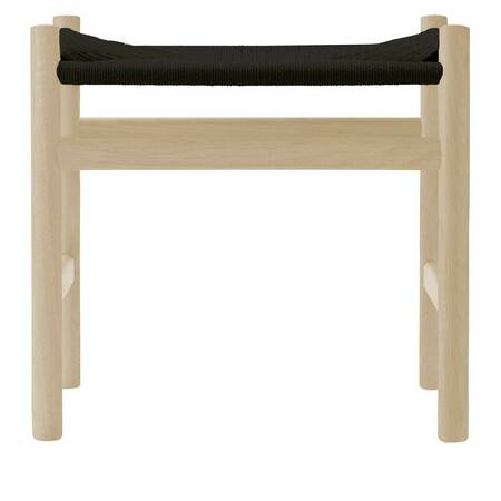 Carl Hansen & Søn Hocker 'CH53' Buche geseift, Papierkordel Schwarz, H: 39 cm
