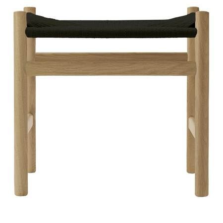 Carl Hansen & Søn Hocker 'CH53' Eiche geseift, Papierkordel Schwarz, H: 39 cm