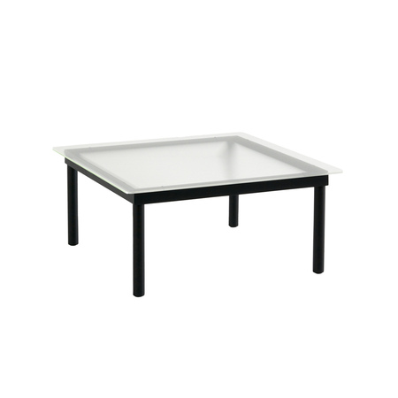 HAY Living Kofi B: 80 cm / T: 80 cm , Glas klar geriffelt, Eiche schwarz lackiert