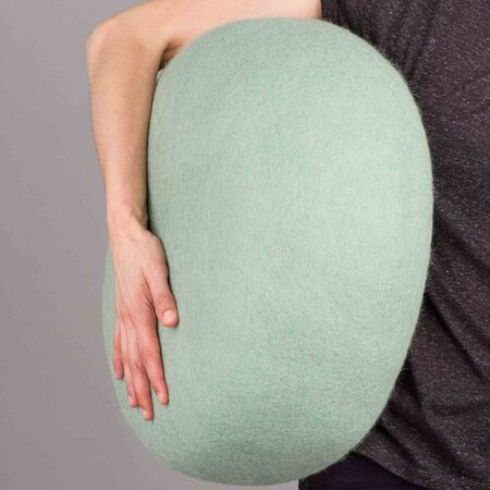myfelt Filz Colour Pouf M Ø: 48 cm / H: 18 cm , Türkisgrau - Fine