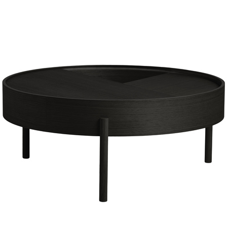 Woud Arc Coffee Table Eschenholz schwarz lackiert, Ø: 89 cm