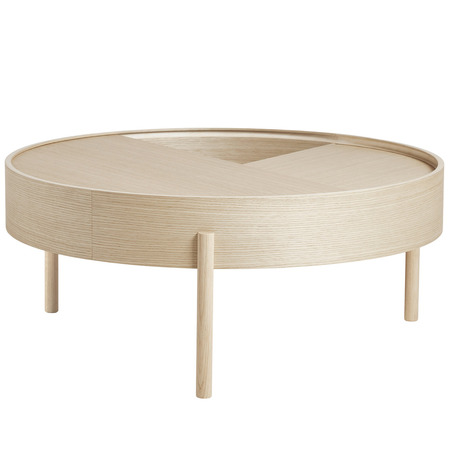 Woud Arc Coffee Table Eschenholz weiss pigmentiert und lackiert, Ø: 89 cm