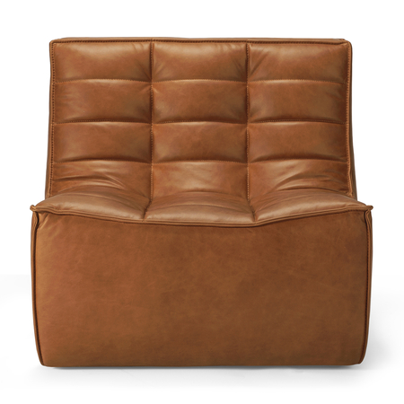 Ethnicraft N701 Modulsofa 1 Sitzer 1-Sitzer / B: 91 cm, Old Saddle - Anilinleder