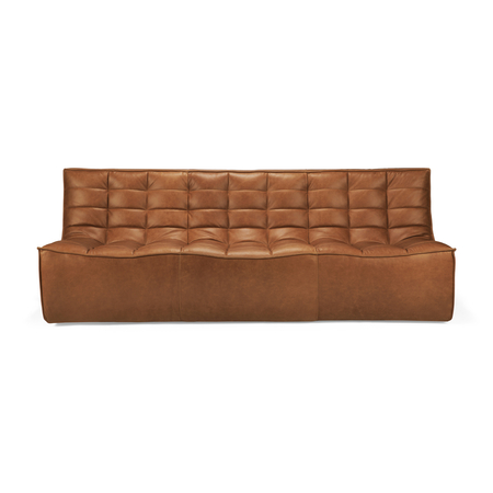 Ethnicraft N701 Modulsofa 3-Sitzer 3-Sitzer / B: 210 cm, Old Saddle - Anilinleder