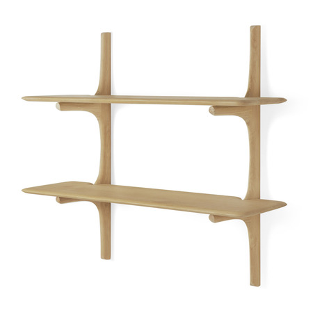 Ethnicraft PI Wandregal 2 shelves W: 100 cm, Oak