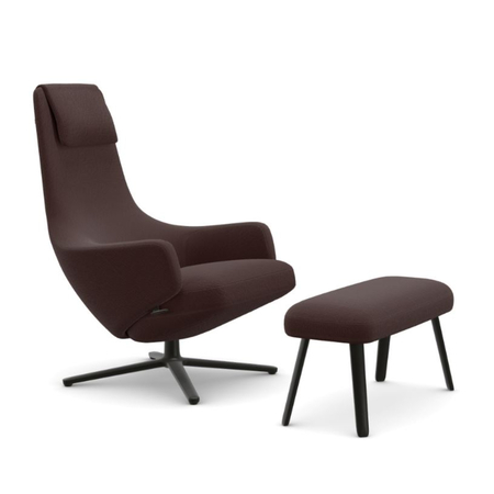 Vitra Repos & Panchina / Filzgleiter für Hartboden Bitter Chocolate 27 - Credo, Basic Dark 30 pulverbeschichtet (glatt), H: 40 cm