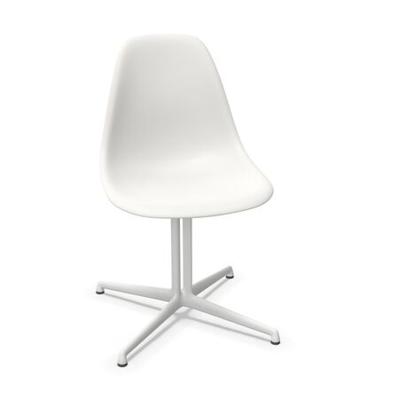 Vitra Eames Plastic Side Chair DSL von Vitra 04 Weiss, Weiss 04 pulverbeschichtet (glatt), Filzgleiter basic dark für Hartboden 05