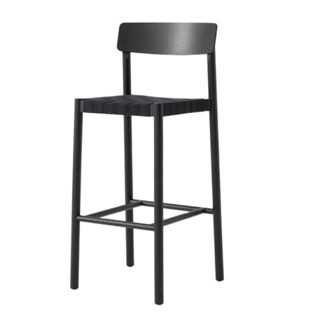 &Tradition Barhocker Betty TK15 von &Tradition Schwarz m. schwarzem Gurtband