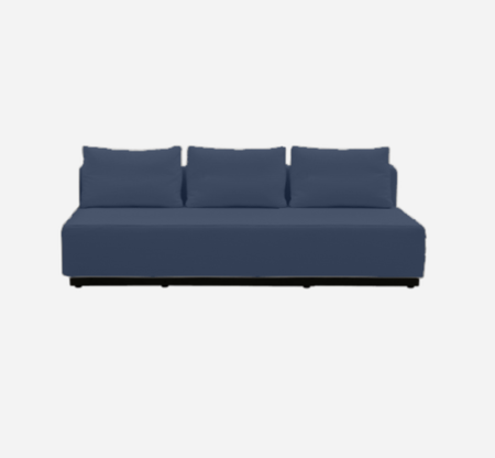 Softline Nevada 3-P Schlafsofa-Felt Melange - 289 Dark Blue