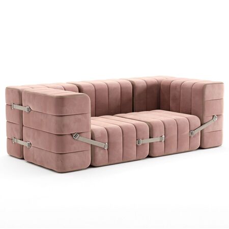 Ambivalenz Flexibler 2-Sitzer mit Armlehnen 'Curt' von Ambivalenz Lotus (Rosa) - Barcelona