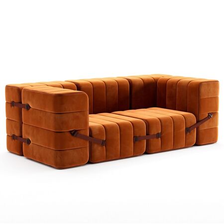 Ambivalenz Flexibler 2-Sitzer mit Armlehnen 'Curt' von Ambivalenz Russet (Orange) - Barcelona