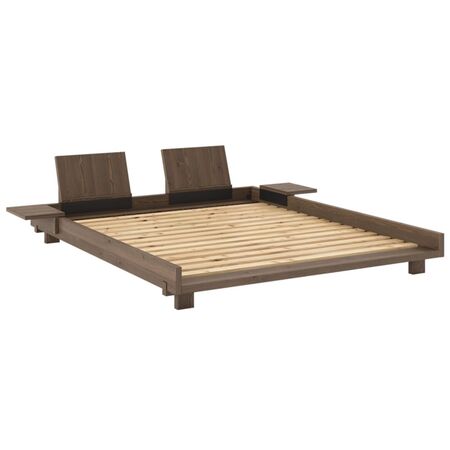 Karup Design Social Bed Bettgestell von Karup Design  160 cm / 200 cm, Mit 2 Stück Rückenlehnen und Beistelltischen, 106 Carob Brown lackiert