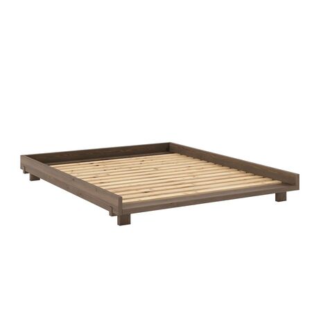 Karup Design Social Bed Bettgestell von Karup Design  160 cm / 200 cm, Ohne 2 Stück Rückenlehnen und Beistelltische, 106 Carob Brown lackiert