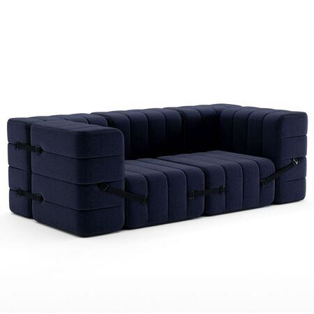 Ambivalenz Flexibler 2-Sitzer mit Armlehnen 'Curt' von Ambivalenz Dunkelblau - Dama