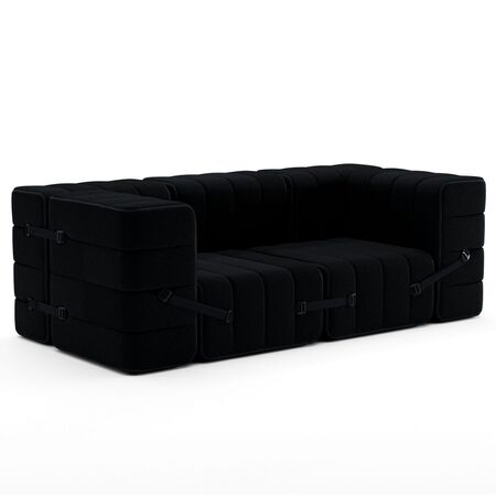 Ambivalenz Flexibler 2-Sitzer mit Armlehnen 'Curt' von Ambivalenz Ebony - Sera