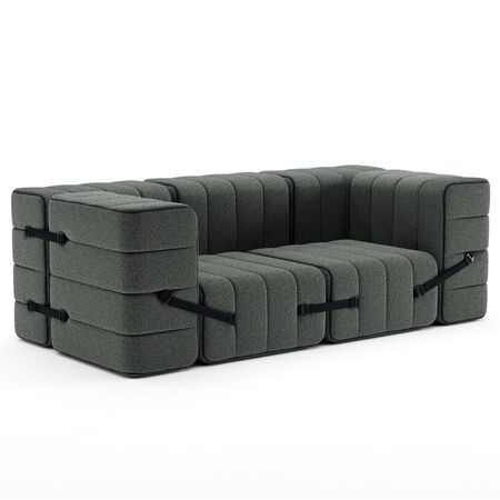 Ambivalenz Flexibler 2-Sitzer mit Armlehnen 'Curt' von Ambivalenz Gravel - Sera